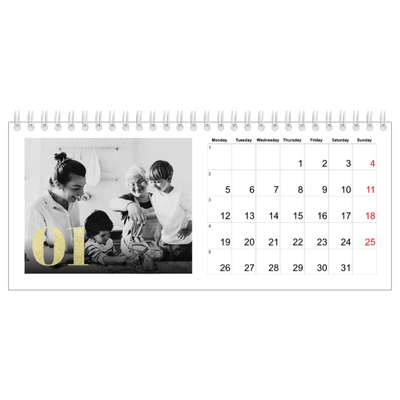 Desk calendars — Large glitter numbers [January]