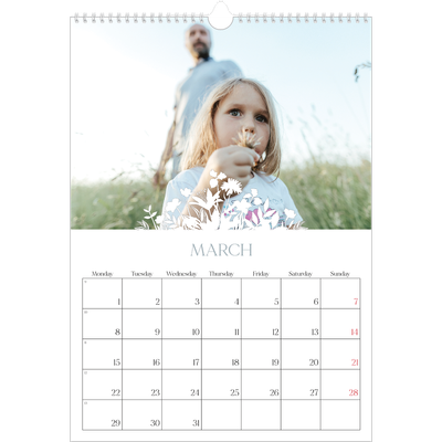 A3 photo calendars — Flower motif [March]