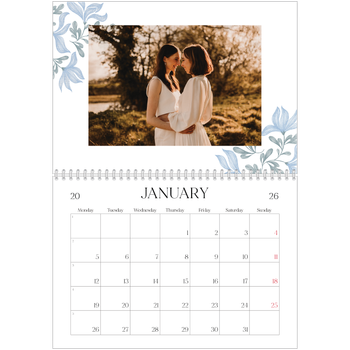 A4 Double Photo Calendar — Elegant floral