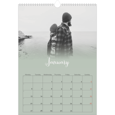 A3 photo calendars — Misty green [January]