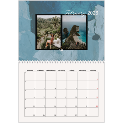 A4 Double Photo Calendar — Adventure wanderlust [February]