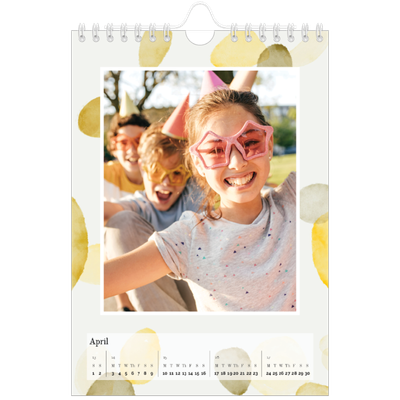 A5 Photo Calendar — Watercolour spots [April]
