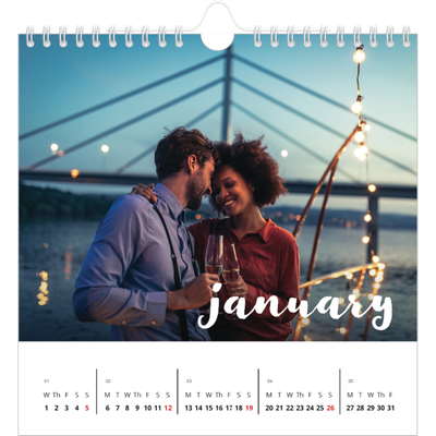 Square calendars  — Simple script [January]