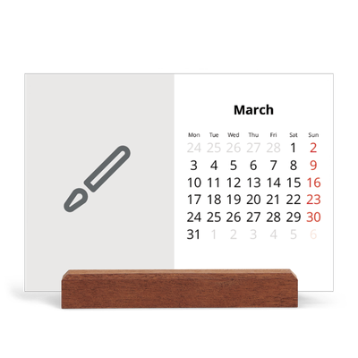 Easel Desk Calendar Landscape  — Design your own calendar [March]