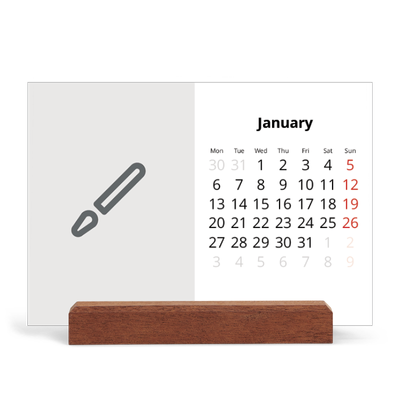 Easel Desk Calendar Landscape  — Design your own calendar [January]