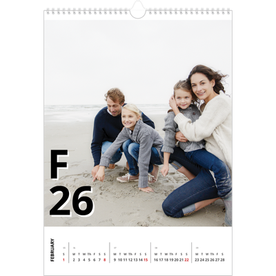 A3 photo calendars — Letter style [February]