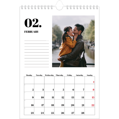 A4 Photo Calendar — Serif and moments [February]