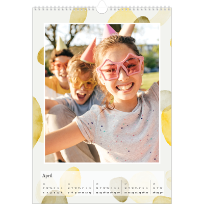 A3 photo calendars — Watercolour spots [April]