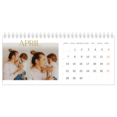 Desk calendars — Big gold text [April]