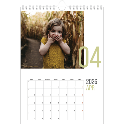A4 Photo Calendar — Number months [April]