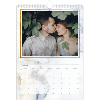A4 Photo Calendar — Classic Marble [February]