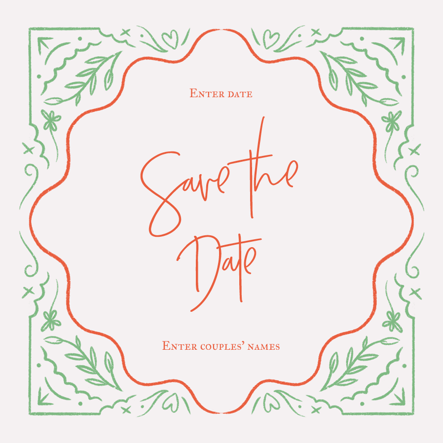 Save the date — Retro pop borders