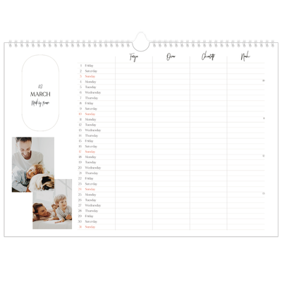 Family Planners A3 Landscape — Making plans Planner - Family of 4 [March]