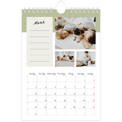 A5 Photo Calendar — List Calendar [March]