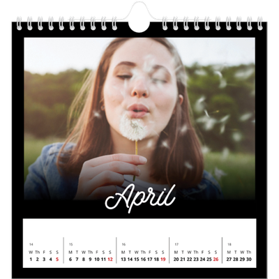 Square calendars  — Black minimal [April]
