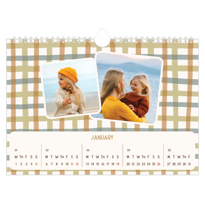 A4 Landscape Photo Calendar — Retro patterns [January]