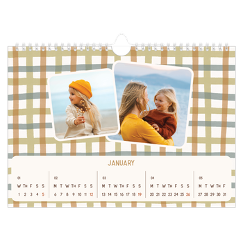A4 Landscape Photo Calendar — Retro patterns
