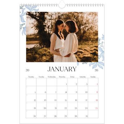 A3 photo calendars — Elegant floral [January]