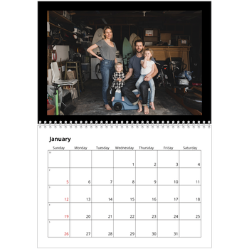 A4 Double Photo Calendar — Black margin