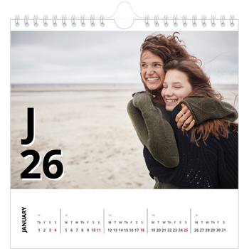 Square Photo Calendar — Letter style