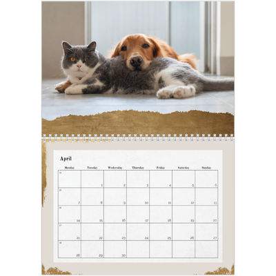 A4 Double Photo Calendar — Classic Gold [April]