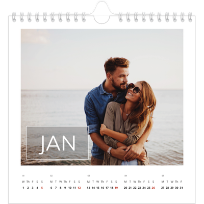 Square calendars  — Date box overlay [January]