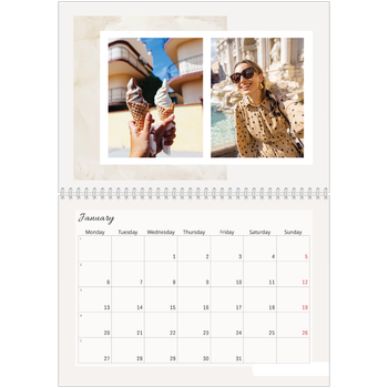 A4 Double Photo Calendar — Muted tones