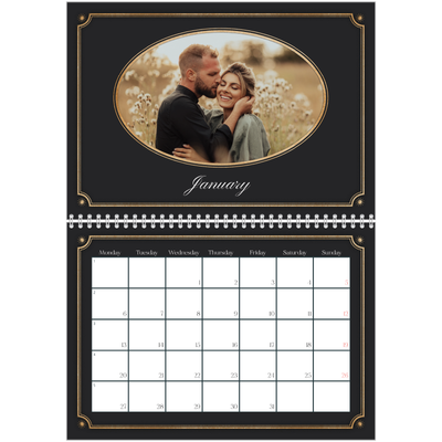 A4 Double Photo Calendar — Vintage classic [January]