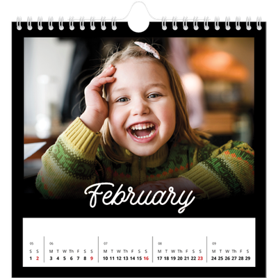Square calendars  — Black minimal [February]