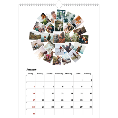 A3 photo calendars — Collage shapes [January]