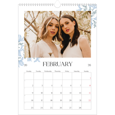 A3 photo calendars — Elegant floral [February]