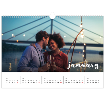 A3 Landscape Photo Calendar — Simple script