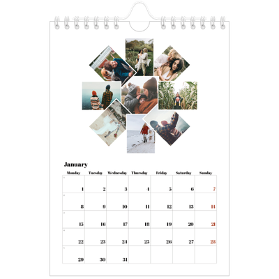 A5 Photo Calendar — Collage shapes [January]