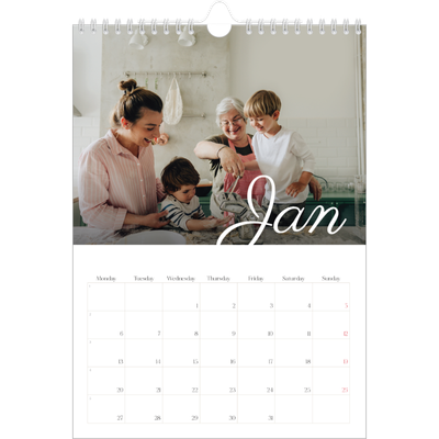 A4 Photo Calendar — Handwritten month [January]