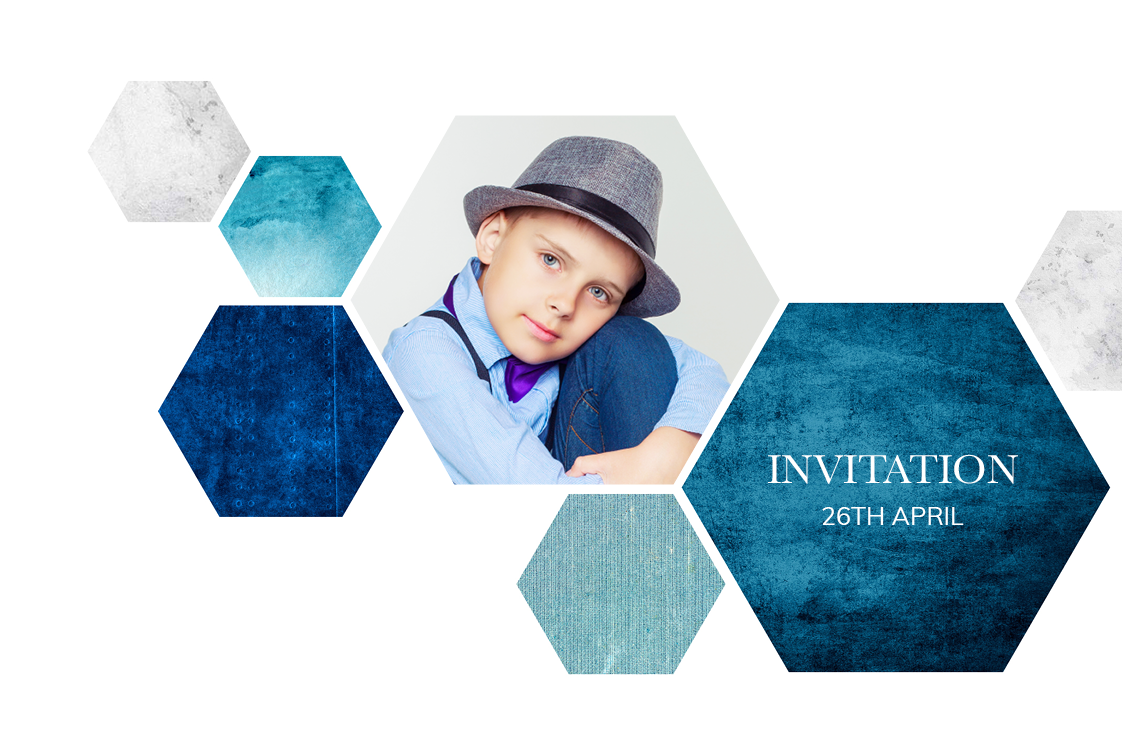 Invitations — Ocean hexagons