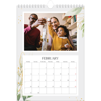 A4 Photo Calendar — Floral splash [February]