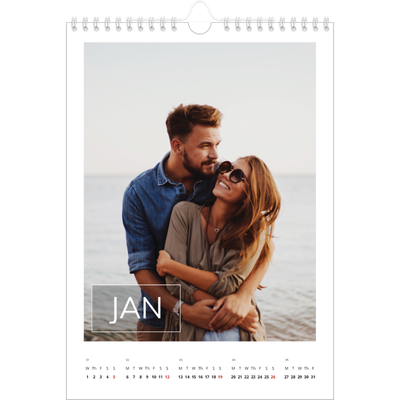 A4 Photo Calendar — Date box overlay [January]