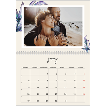 A4 Double Photo Calendar — Painted flowers