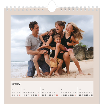 Square calendars  — Earth colours [January]