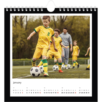 Square calendars  — Black frame [January]