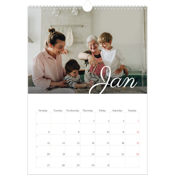 A3 Photo Calendar — Handwritten month