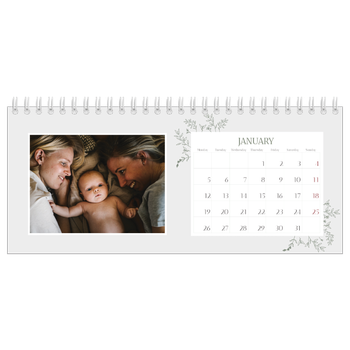 Desk Photo Calendar — Hand drawn flowers