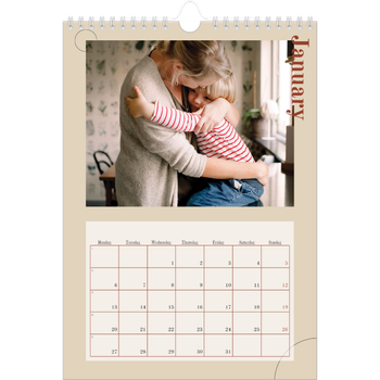 A4 Photo Calendar — Asymmetrical text