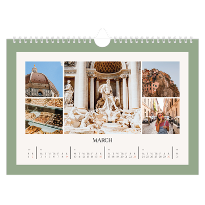 A4 Landscape Photo Calendar — Classic colours [March]