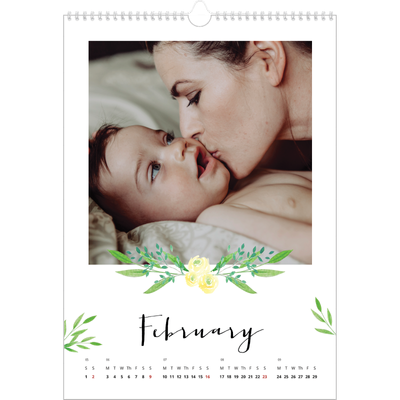 A3 photo calendars — Flower illustrations [February]