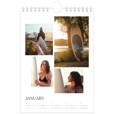 A5 Photo Calendar — Surfing sunsets [January]