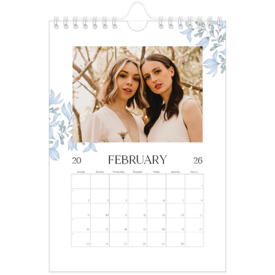 A5 Photo Calendar — Elegant floral [February]