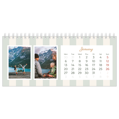 Desk calendars — Script and stripes [January]