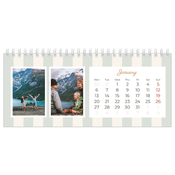 Desk Photo Calendar — Script and stripes
