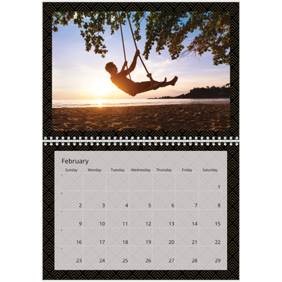 A4 Double Photo Calendar — Geometric [February]